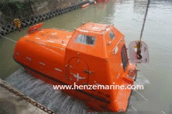 BV Approval Cargo Version 5.0m with 20 persons FRP Totally Enclosed Lifeboat With Davit